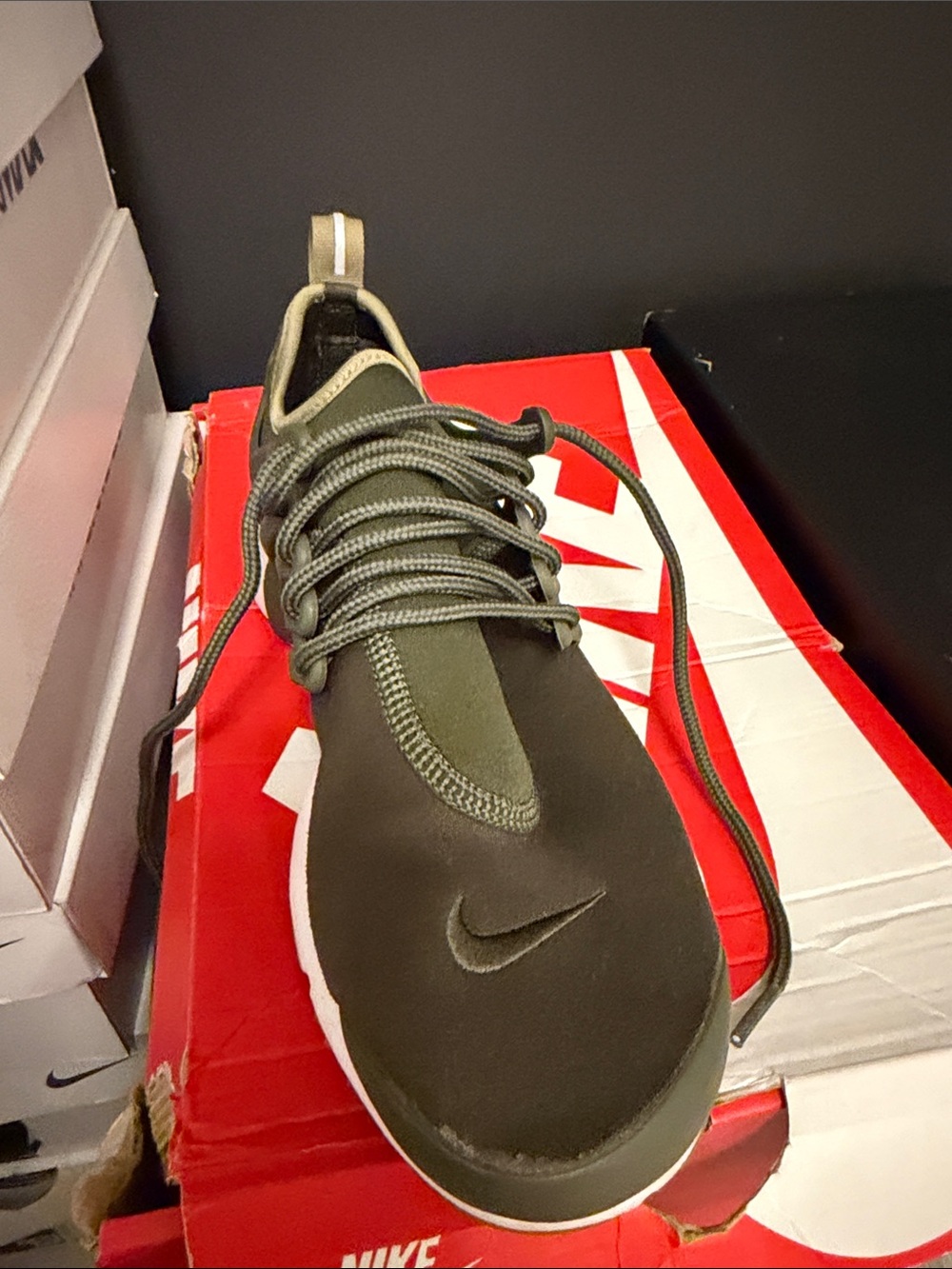 Nike Men’s Olive Green Slip-On Sneaker with White Sole